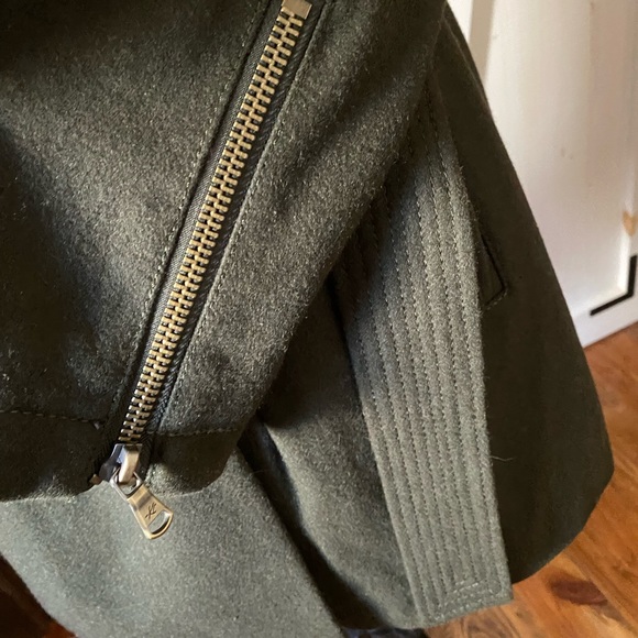 Kenneth Cole Asymmetric Zip Wool Blend Coat - Picture 4 of 7